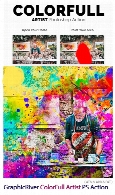 اکشن فتوشاپ ایجاد افکت هنری قطرات رنگی پاشیده شده بر روی تصاویر از گرافیک ریورGraphicRiver ColorFull Artist Photoshop Action