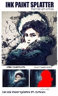 اکشن فتوشاپ تبدیل تصاویر به نقاشی جوهری از گرافیک ریورGraphicRiver Ink Paint Splatter Photoshop Actions