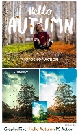 اکشن فتوشاپ ایجاد افکت پاییزی بر روی تصاویر به همراه آموزش ویدئویی از گرافیک ریورGraphicRiver Hello Autumn Photoshop Action