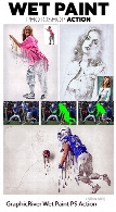اکشن فتوشاپ ساخت نقاشی با افکت رنگ های چکیده شده با افکت بیرون زدگی سه بعدی به همراه آموزش ویدئویی از گرافیک ریورGraphicRiver Wet Paint Photoshop Ac
