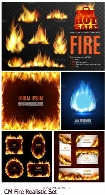 تصاویر وکتور آتش، شعله آتش و آتش سوخته واقعیCreativeMarket Fire Realistic Set
