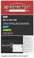 اکشن فتوشاپ ساخت متن سه بعدی قدیمی از گرافیک ریورGraphicriver 3D Retro Text Creator