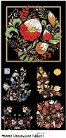 تصاویر وکتور پترن با طرح گل های تزئینی قدیمیFlower Bouquet Decorative Ancient Pattern An Embroidery