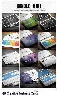 مجموعه تصاویر لایه باز کارت ویزیت با رنگ های متنوع از گرافیک ریورGraphicRiver Creative Business Cards Bundle
