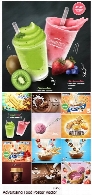 مجموعه تصاویر وکتور پوسترهای تبلیغاتی مواد غذایی متنوعAdvertising Food Poster Concept Vector