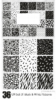 36 تصویر وکتور پترن با طرح های متنوع سیاه و سفیدCM Set Of Black And White Patterns