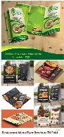 مجموعه موکاپ لایه باز بروشورهای سه لت منوی غذا، رستوران، فست فودFold PSD Templates