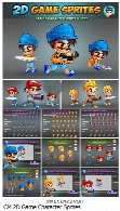بسته تصاویر وکتور طراحی کاراکترهای دوبعدی بازی SpritesCM 2D Game Character Sprites