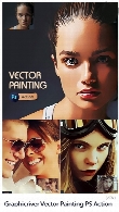 اکشن فتوشاپ تبدیل تصاویر به نقاشی وکتور از گرافیک ریورGraphicriver Vector Painting Photoshop Action