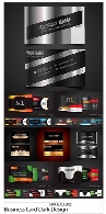 تصاویر وکتور قالب آماده کارت ویزیت با طرح های متنوع تیرهBusiness Card Templates Dark Design Collection