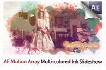 پروژه آماده افترافکت اسلاید شو تصاویر با افکت پاشیدن جوهر رنگارنگ به همراه آموزش ویدئوییcolored Ink Slideshow AE Project