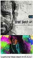 اکشن تبدیل تصاویر به طرح اولیه نقاشی خیابانی به همراه آموزش ویدئویی از گرافیک ریورGraphicriver Street Sketch Art Photoshop Action
