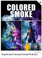 اکشن فتوشاپ ایجاد افکت دودهای رنگی بر روی تصاویر از گرافیک ریورGraphicriver Coloured Smoke Photoshop Action