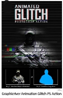 اکشن فتوشاپ ایجاد افکت متحرک نویز بر روی تصاویر به همراه آموزش ویدئویی از گرافیک ریورGraphicriver Animated Glitch Photoshop Action