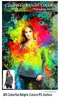اکشن فتوشاپ ایجاد افکت لکه های رنگارنگ درخشان بر روی تصاویر به همراه آموزش ویدئویی از گرافیک ریورGraphicRiver Colorful Bright Colors Photoshop Action