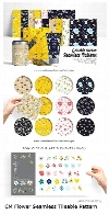 مجموعه تصاویر وکتور پترن گلدار تزئینی به همراه تصاویر کلیپ آرت گل و بوتهCM Flower Seamless Tileable Pattern