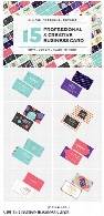 15 قالب لایه باز و وکتور کارت ویزیت های خلاقانه متنوعCM 15 Creative Business Cards Bundle