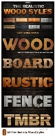 استایل فتوشاپ با 8 افکت متن چوبی متنوع از گرافیک ریورGraphicriver The Realistic Wood Styles