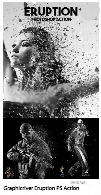 اکشن فتوشاپ ایجاد افکت ذرات ریز پراکنده بر روی تصاویر از گرافیک ریورGraphicriver Eruption Photoshop Action
