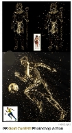 اکشن تبدیل تصاویر به مجسمه طلا با افکت ذرات پراکنده طلایی به همراه آموزش ویدئویی از گرافیک ریورGraphicriver Gold Confetti Photoshop Action