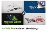 پروژه آماده افترافکت نمایش لوگوی معماری با افکت طرح اولیه به همراه آموزش ویدئویی از ویدئوهایوVideohive Architect Sketch Logo AE Templates