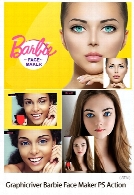 اکشن فتوشاپ تبدیل تصاویر به چهره عروسک باربی به همراه آموزش ویدئویی از گرافیک ریورGraphicriver Barbie Face Maker PS Action