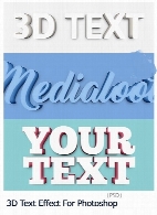 قالب لایه باز افکت سه بعدی متن برای فتوشاپ3D Text Effect For Photoshop