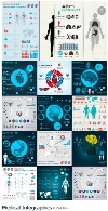 تصاویر وکتور قالب آماده نمودارهای اینفوگرافیکی پزشکیMedical Infographics