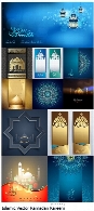 تصاویر وکتور قالب آماده کارت پستال اسلامی عید سعید فطرIslamic Vector Design Ramadan Kareem Banner Background Template