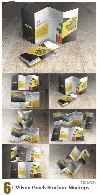 مجموعه موکاپ لایه باز بروشورهای چهارلتCM Four Panels Brochure Mockups