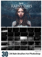 30 براش فتوشاپ بارانCM 30 Rain Brushes For Photoshop