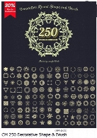 250 وکتور اشکال تزئینی دایره ای همراه با براش برای ایلوستریتورCM 250 Decorative Round Shape And Brush