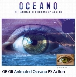 اکشن فتوشاپ ایجاد افکت اقیانوس متحرک بر روی تصاویر به همراه آموزش ویدئویی از گرافیک ریورGraphicriver Gif Animated Oceano Photoshop Action