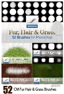 مجموعه براش فتوشاپ مو، پشم و چمن برای طراحیCM Fur Hair And Grass Brushes