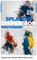 اکشن فتوشاپ ایجاد افکت ذرات پخش شده قطرات رنگ و خط خطی بر روی تصاویر از گرافیک ریورGraphicriver Splatter Photoshop Action