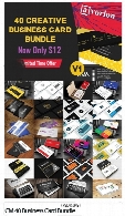 40 تصویر لایه باز کارت ویزیت با طرح های متنوعCM 40 Business Card Bundle