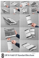 8 موکاپ لایه باز بروشور سه لت از گرافیک ریورFold US Standard Brochure