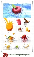 تصاویر با کیفیت میوه و سبزیجات افتاده در مایعات از شاتراستوکShutterstock Splashing Fruits