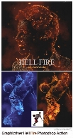 اکشن فتوشاپ ایجاد افکت آب و آتش بر روی تصاویر به همراه آموزش ویدئویی از گرافیک ریورGraphicriver Hell Fire Photoshop Action