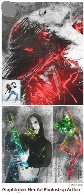 اکشن فتوشاپ ایجاد افکت هنری نورهای رنگی نئون بر روی تصاویر از گرافیک ریورGraphicriver Flex Art Photoshop Action