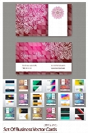 مجموعه تصاویر وکتور کارت ویزیت با طرح های متنوع ماندالاSet Of Business Vector Cards In Retro Style With Mandala