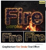 اکشن فتوشاپ ایجاد افکت آتش بر روی حاشیه متن از گرافیک ریورGraphicriver Fire Stroke Text Effect