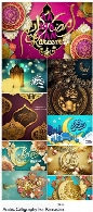 تصاویر وکتور بک گراند خوشنویسی عربی ماه رمضانArabic Calligraphy Design For Ramadan Vector 2