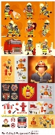تصاویر وکتور آتش نشانی و وسایل آتش نشانی، آتش نشان، لباس آتش نشانی، ماشین آتش نشانی و ...Fire Safety And Equipment Collection Vector Illustrations