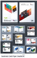 تصاویر وکتور فلایر، بروشور و کارت ویزیت تجاریBusiness Card Flyer Brochure Cover Vector