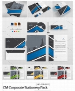 مجموعه تصاویر لایه باز ست اداری، کارت ویزیت، سربرگ، نامه و ... با چهار رنگ مختلفCreativeMarket Corporate Stationery Pack