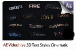 پروژه آماده افترافکت افکت های سینمایی سه بعدی متن به همراه آموزش ویدئویی از ویدئوهایوVideohive 3D Text Styles Cinematic Trailer ToolKit After Effects Templates