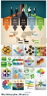 مجموعه تصاویر وکتور نمودار های اینفوگرافیکی تجاری متنوعBig Infographics Business Elements Collection