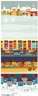 تصاویر وکتور شهرهای کارتونی زیباPretty Toon Cities