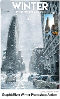 اکشن فتوشاپ ایجاد افکت زمستان برفی به همراه آموزش ویدئویی از گرافیک ریورGraphicRiver Winter Photoshop Action